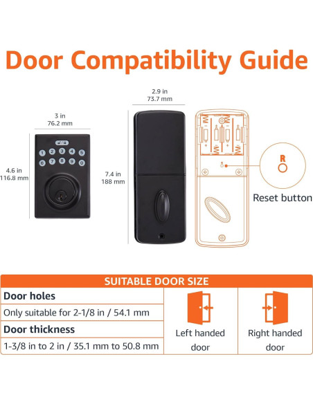 Cerradura Electrónica Amazon Basics PL1S4910 Teclado Táctil