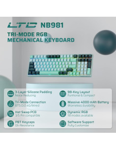 Teclado Mecánico Inalámbrico LTC Nimbleback NB981 RGB 98 Teclas 2