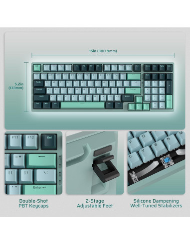 Teclado Mecánico Inalámbrico LTC Nimbleback NB981 RGB 98 Teclas