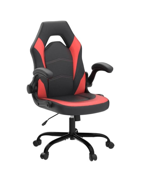Silla de Oficina Gaming OLIXIS Cuero PU Rojo y Negro