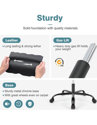 Silla de Oficina Gaming OLIXIS Cuero PU Rojo y Negro