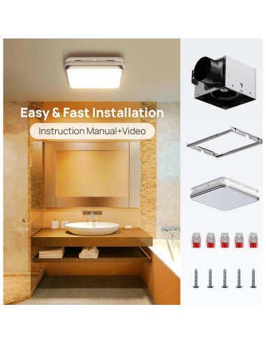 Ventilador de Baño Consciot con Luz LED 1500lm 110/160 CFM