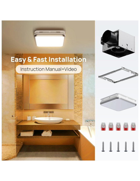 Ventilador de Baño Consciot con Luz LED 1500lm 110/160 CFM