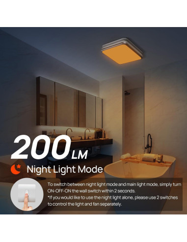 Ventilador de Baño Consciot con Luz LED 1500lm 110/160 CFM