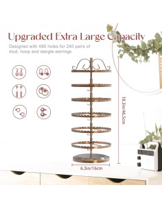 Soporte Organizador de Pendientes MODOWEY 6 Niveles Bronce 2