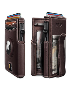 Billetera RFID para hombres con clip de dinero y soporte Airtag