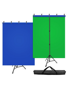 Kit de Fondo de Pantalla Verde Azul HEMMOTOP 2-en-1 150x200 cm