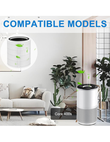 Filtro de Aire JISIZKY Core 400S HEPA 3-en-1 Blanco