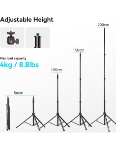 Soporte de Luz SMALLRIG RA-S200 200cm Ajustable 4kg Negro 2