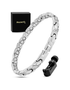 Pulsera Magnética MagnetRX para Mujeres - Acero Inoxidable Plata