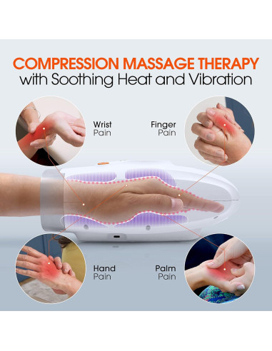 Masajeador de Manos Powerhands con Calor y Compresión