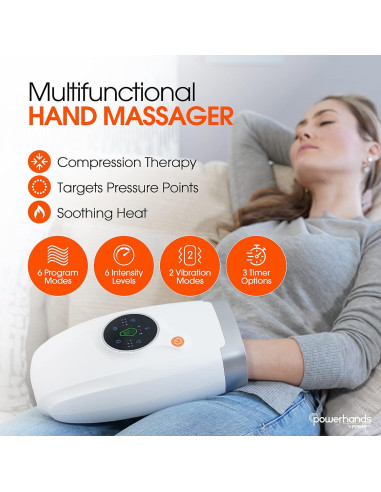 Masajeador de Manos Powerhands con Calor y Compresión