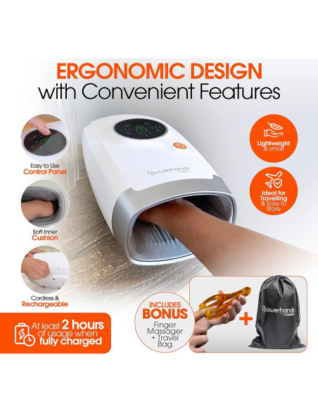 Masajeador de Manos Powerhands con Calor y Compresión