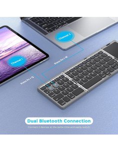 Teclado Bluetooth Plegable Seenda con Touchpad 15.2x9.8cm 2