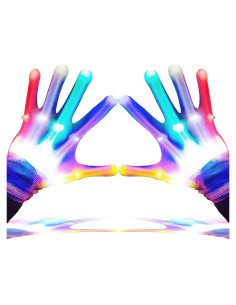 Guantes LED GLEDLOVES grandes iluminados 5 colores para fiestas