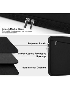 Funda para Laptop 15.6" AREYLO Negra, Protección Neopreno 2
