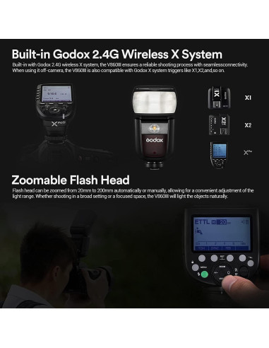 Flash Godox V860III-S para Cámara Sony 76Ws TTL HSS