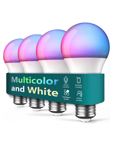 Bombillas Inteligentes TREATLIFE A19 E26 9W 800 Lúmenes 4 Pack