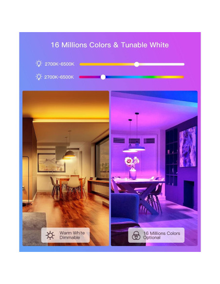 Bombillas Inteligentes TREATLIFE A19 E26 9W 800 Lúmenes 4 Pack