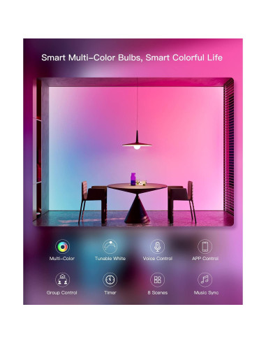 Bombillas Inteligentes TREATLIFE A19 E26 9W 800 Lúmenes 4 Pack