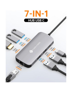 Hub USB C NOVOO 7-en-1 4K HDMI Ethernet 100W PD 2