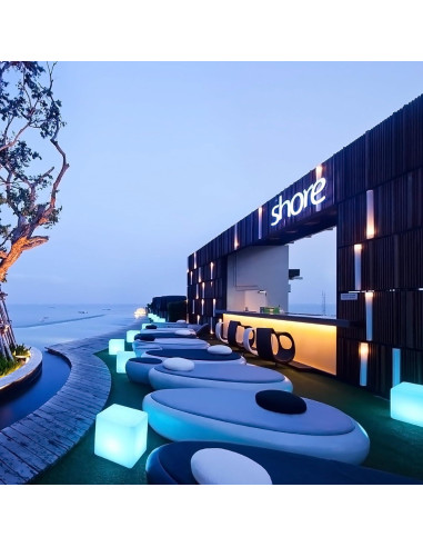 Silla Cubo LED Mr.Go 16" Recargable RGB Control Remoto