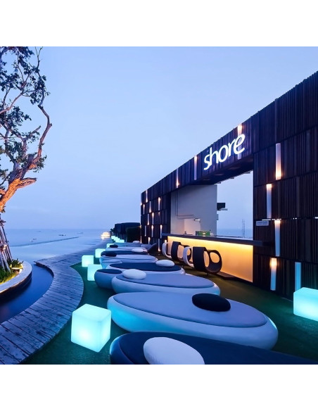 Silla Cubo LED Mr.Go 16" Recargable RGB Control Remoto Silla Cubo LED Mr.Go 16" Recargable RGB Control Remoto