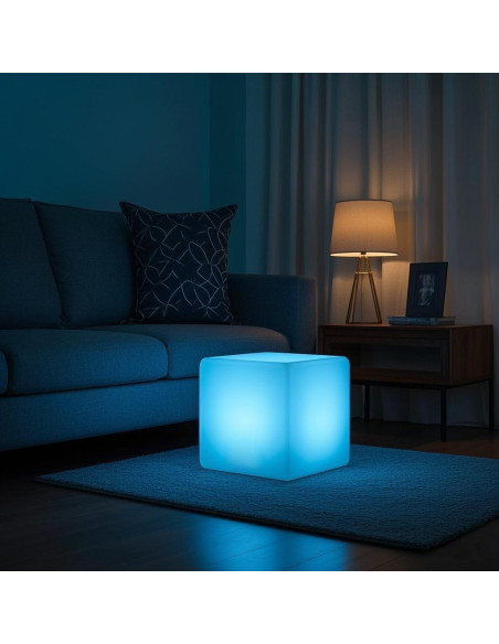 Silla Cubo LED Mr.Go 16" Recargable RGB Control Remoto Silla Cubo LED Mr.Go 16" Recargable RGB Control Remoto