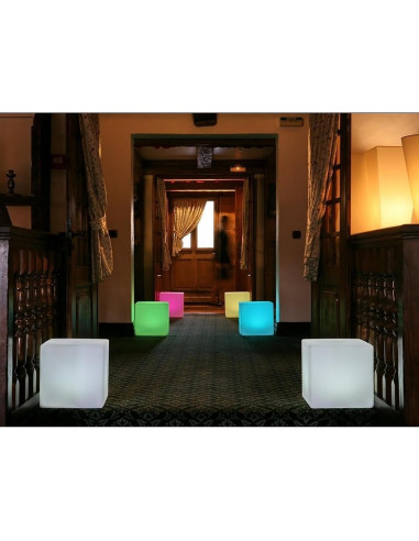 Silla Cubo LED Mr.Go 16" Recargable RGB Control Remoto