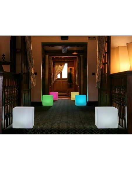 Silla Cubo LED Mr.Go 16" Recargable RGB Control Remoto Silla Cubo LED Mr.Go 16" Recargable RGB Control Remoto