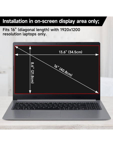 Filtro de Pantalla de Privacidad Antirreflejo 16 Pulgadas ANTOGOO V