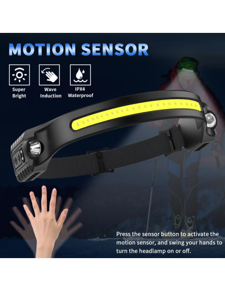 Linterna Frontal Recargable ZioeYiue 5 Modos 230 LED Linterna Frontal Recargable ZioeYiue 5 Modos 230 LED