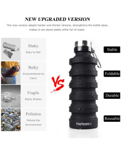 Botella de Agua Plegable Nefeeko 532ml Silicona a Prueba de Fugas 2
