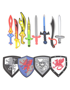 Juego de Espada y Escudo de Espuma PowerTRC 12 Piezas