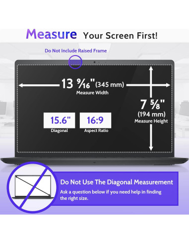 Filtro de Privacidad Peslv 15.6" Antirreflejo y Luz Azul