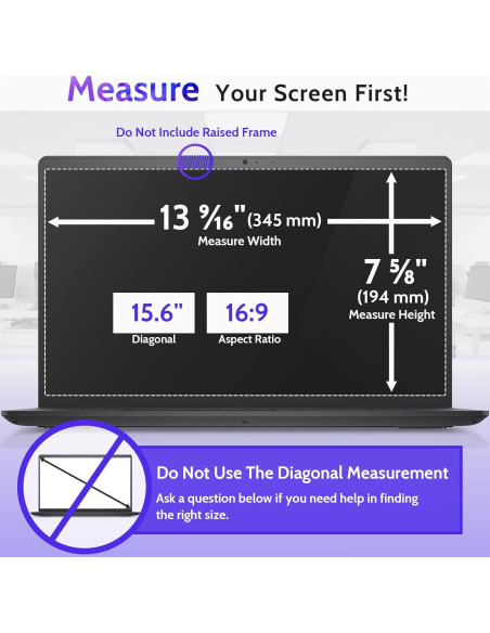 Filtro de Privacidad Peslv 15.6" Antirreflejo y Luz Azul