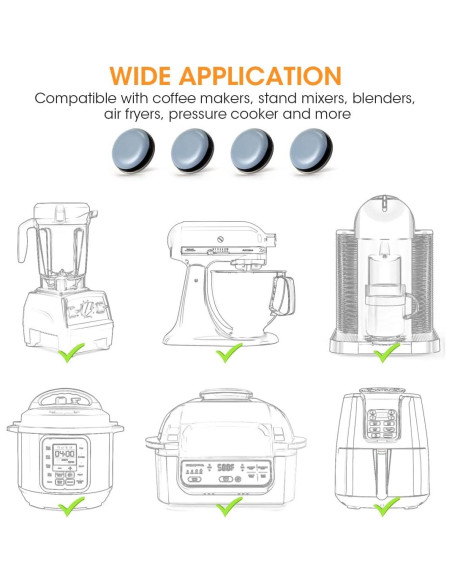 Deslizadores Aieve 8 Pcs Autoadhesivos para Electrodomésticos