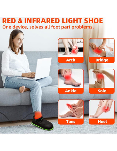 UTK Terapia de Luz Roja para Pies 660nm y 850nm - 1 Paquete