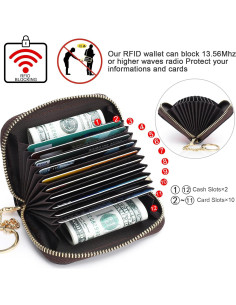 Cartera APHISON RFID de Cuero para Mujeres con Llavero 2