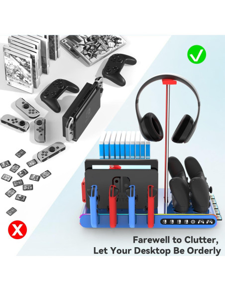 Dock de Carga RGB Sonicgrace para Nintendo Switch - Azul