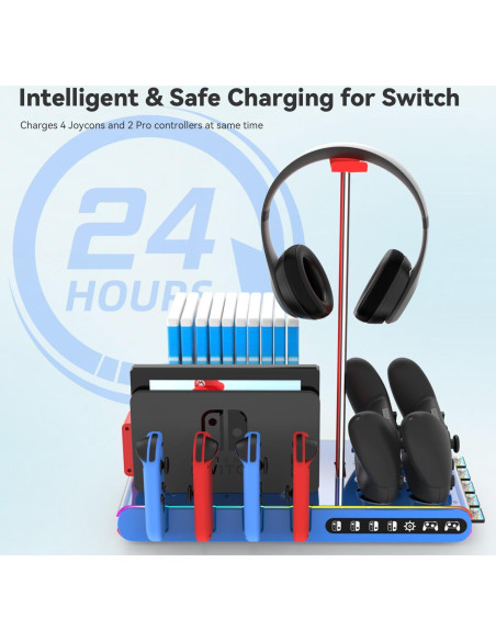 Dock de Carga RGB Sonicgrace para Nintendo Switch - Azul