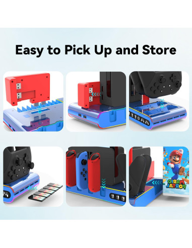 Dock de Carga RGB Sonicgrace para Nintendo Switch - Azul