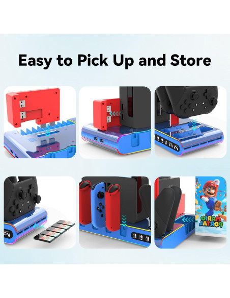 Dock de Carga RGB Sonicgrace para Nintendo Switch - Azul