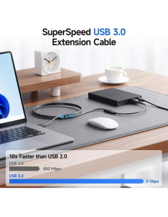 Cable de Extensión USB 3.0 Cable Matters 3m Negro 2