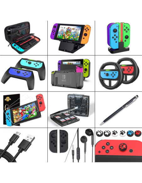 Kit de Accesorios Deruitu para Nintendo Switch 18 en 1