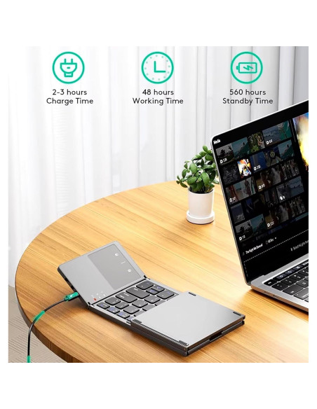 Teclado Inalámbrico Plegable Tek Styz con Touchpad 48h Uso