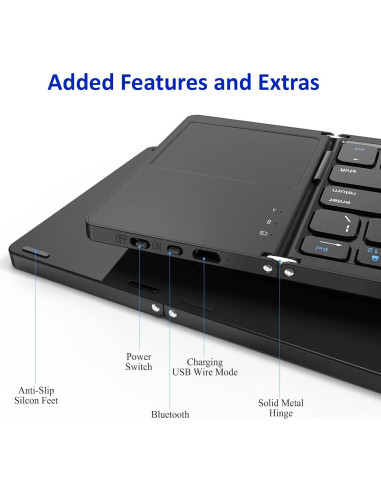 Teclado Inalámbrico Plegable Tek Styz con Touchpad 48h Uso