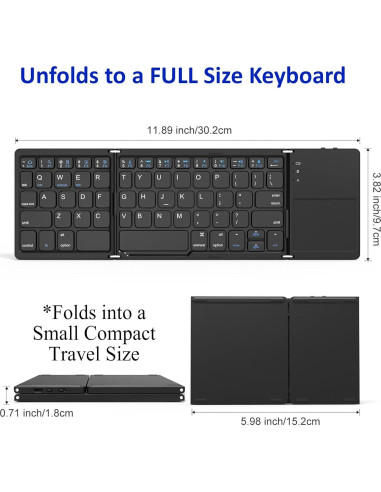Teclado Inalámbrico Plegable Tek Styz con Touchpad 48h Uso