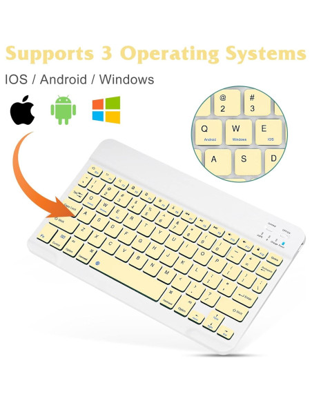 Teclado Bluetooth UrbanX KB030 Amarillo Delgado 0.14 kg