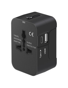 Adaptador de Viaje LIANSING Universal USB C 1A 1C Negro